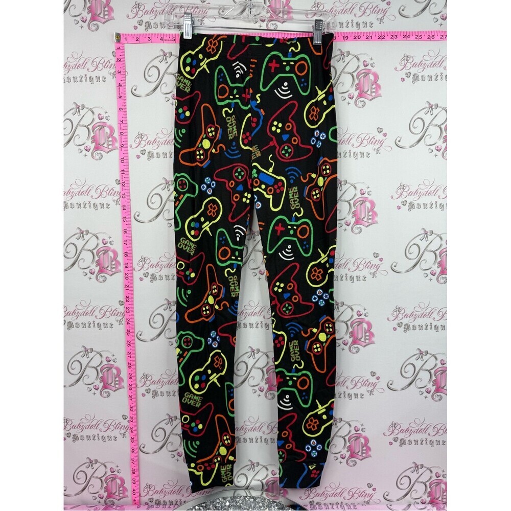 Leggings tights gamer control Black Video Game Controller Print Leggings